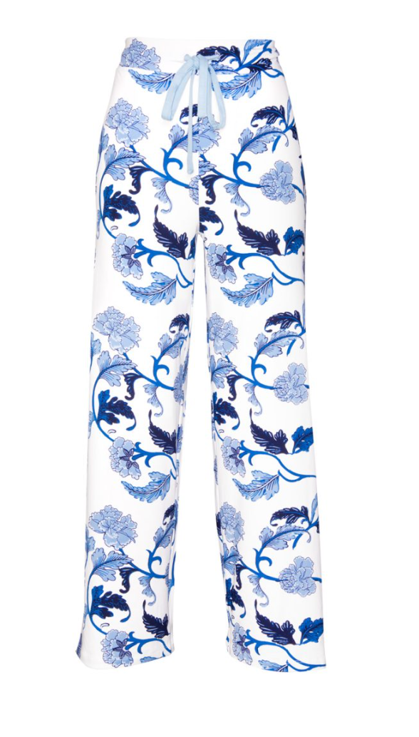 Blu Acanthus Leaf Pajama Set