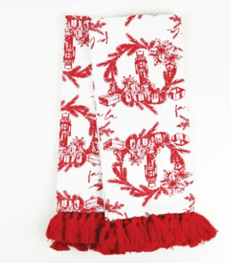 2pc Tassel Kitchen Towel Set - Classic Nutcracker