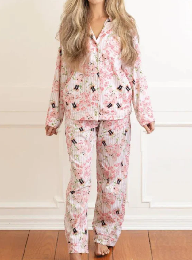 Nutcracker Rose Flannel Long PJ Set