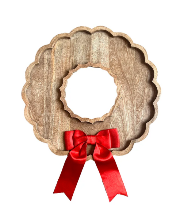 Wood Wreath Board with Bow