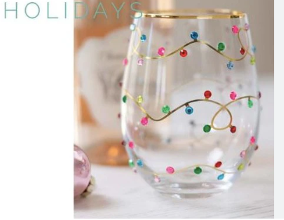 Rhinestone Lights Stemless Wine Glass