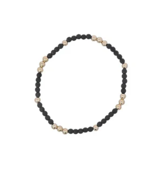 WORTHY PATTERN 2MM BEAD  BRACELET - FACETED HEMATITE