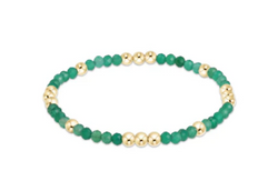 WORTHY PATTERN 3MM BEAD  BRACELET - GREEN ONYX