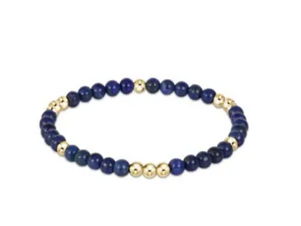 WORTHY PATTERN 3MM BEAD  BRACELET - LAPIS