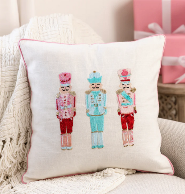 Sequin Nutcrackers Square Pillow