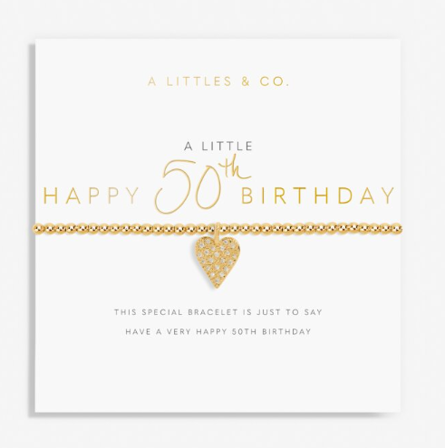 A Little HAPPY 50th BIRTHDAY Gold Bracelet
