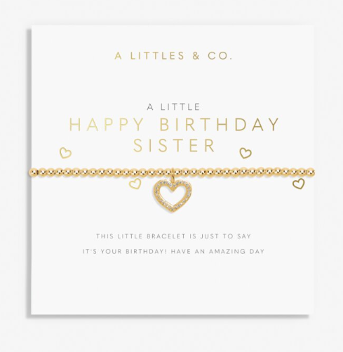 A Little HAPPY BIRTHDAY SISTER Gold Bracelet