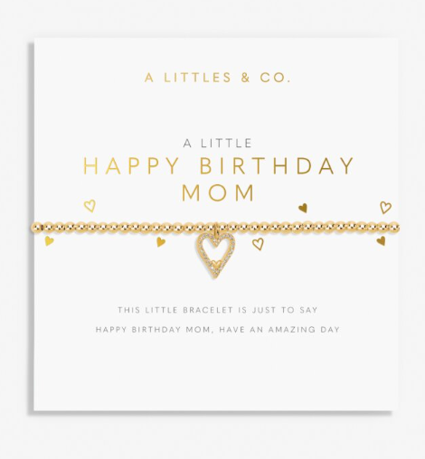 A Little HAPPY BIRTHDAY MOM Gold Bracelet