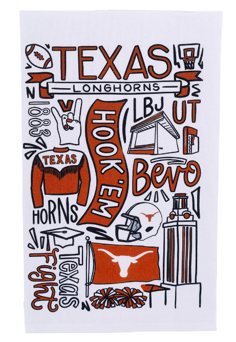 Texas Collage Tea Towel