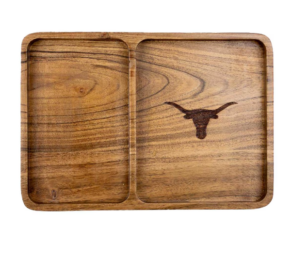 Longhorn Etched Wood Valet Tray