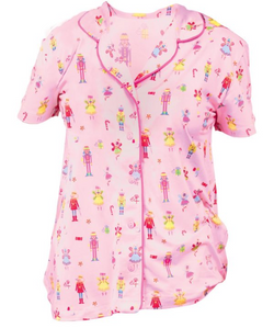 Sugar Plum Fairy Notch Collar Top & Pants Pajama Set