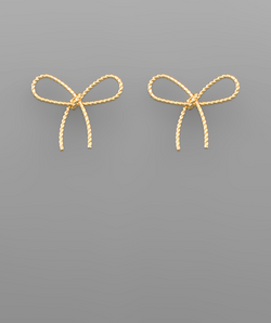 Textured Wire Bow Earrings