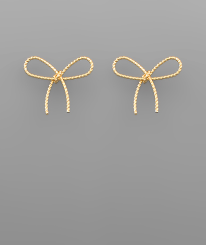 Textured Wire Bow Earrings