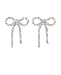 Paved Crystal Linear Bow Earrings