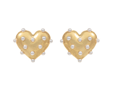 Pearl Heart Earrings