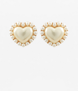 Pearl Outline Heart Earrings