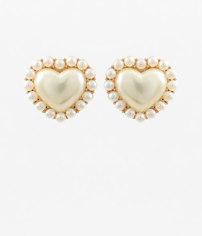 Pearl Outline Heart Earrings