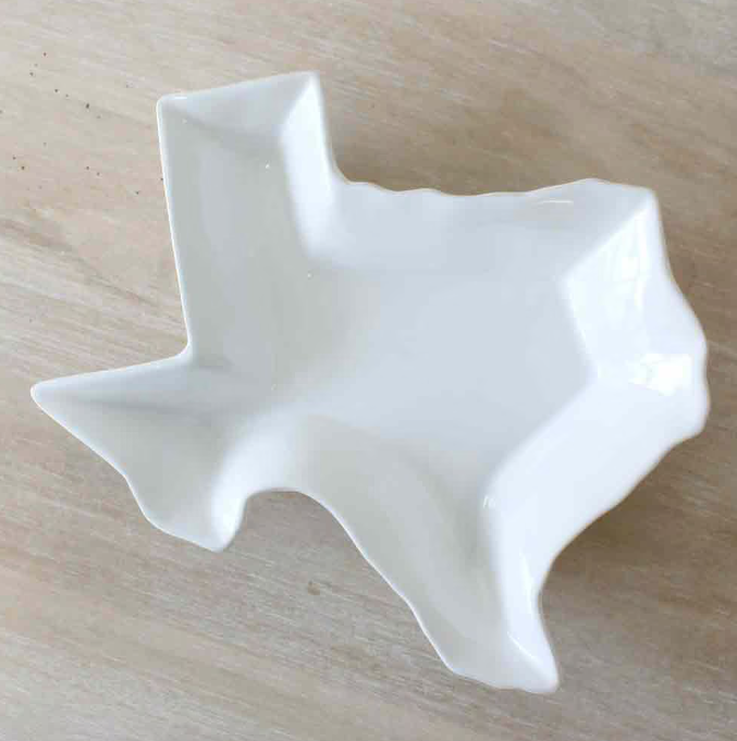 Texas Shaped Platter White 10"