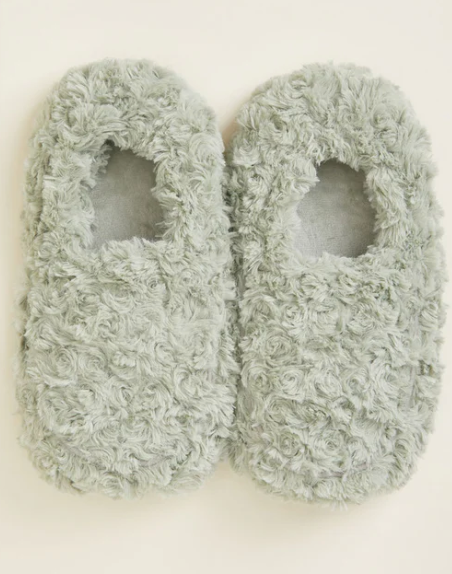 Curly Sage Green Slippers