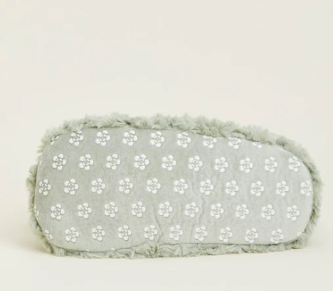 Curly Sage Green Slippers