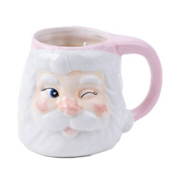 Sweet Grace Pink Santa Mug with Candle