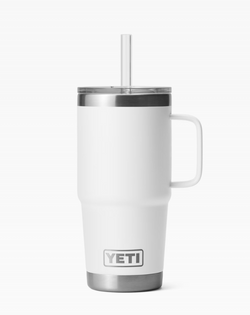 RAMBLER 25 OZ STRAW MUG WHITE