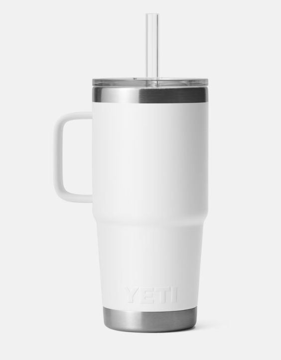 RAMBLER 25 OZ STRAW MUG WHITE