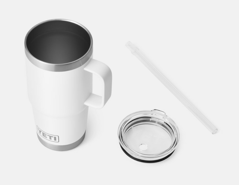 RAMBLER 25 OZ STRAW MUG WHITE