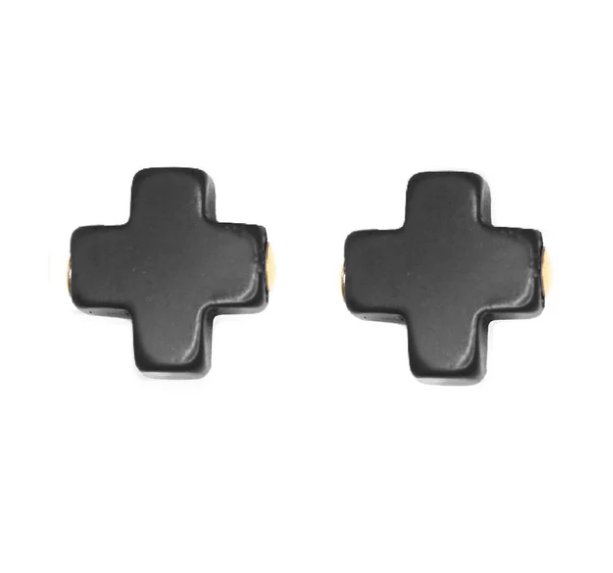 Signature Cross Stud - Onyx