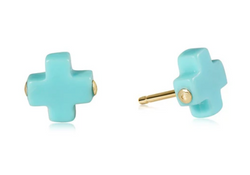 Signature Cross Stud - Turquoise