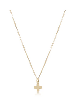 16" Necklace Gold - Signature Cross Small Gold