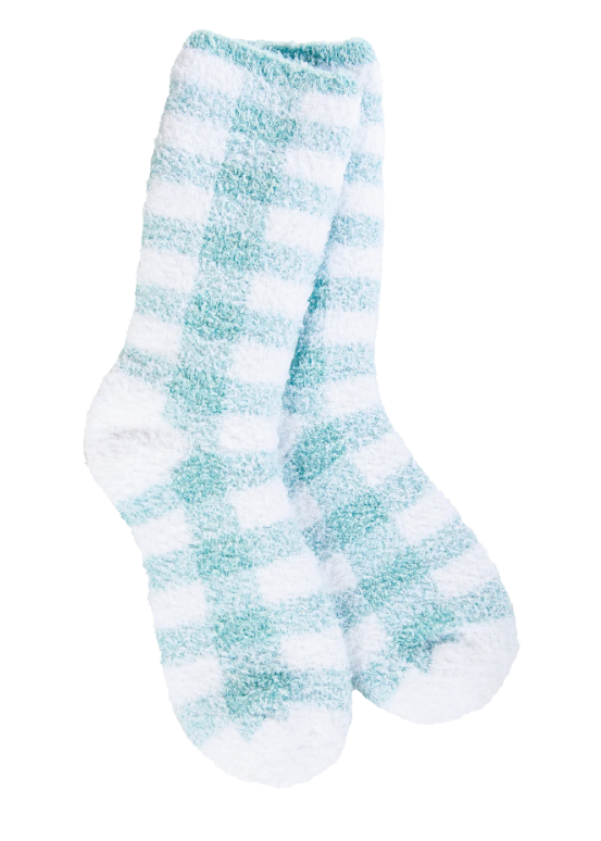 Turquoise Check Sock