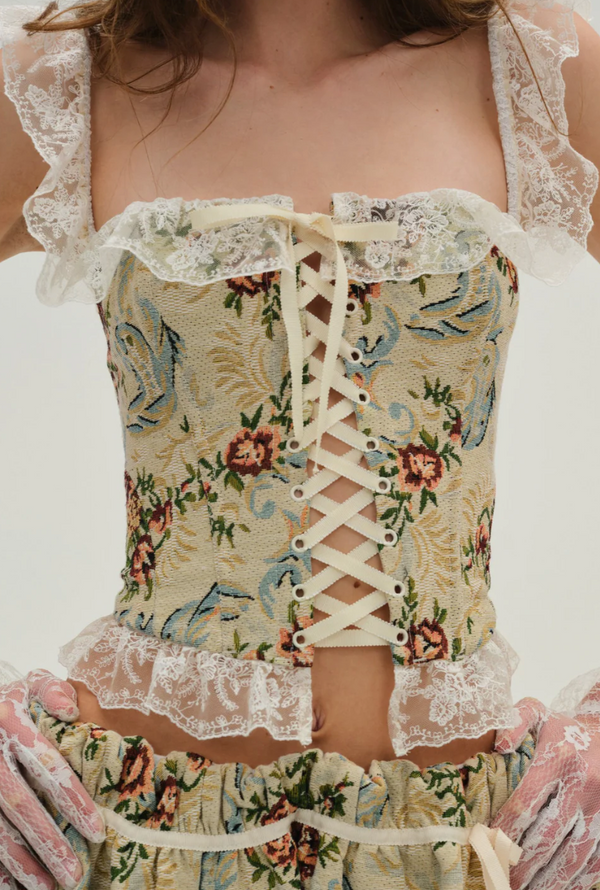 Baroque Jacquard Corset Top