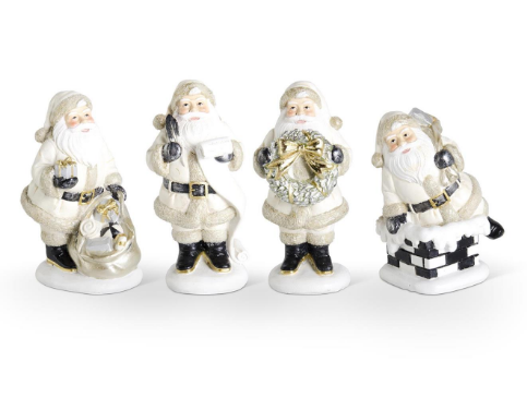 Resin Cream and Black Santas