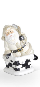 Resin Cream and Black Santas