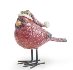 Glittered Resin Cardinals with Stocking Cap