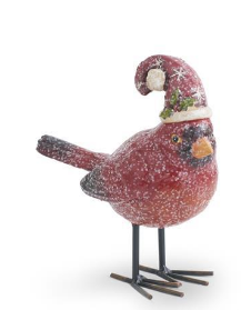 Glittered Resin Cardinals with Stocking Cap