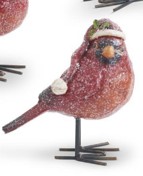 Glittered Resin Cardinals with Stocking Cap