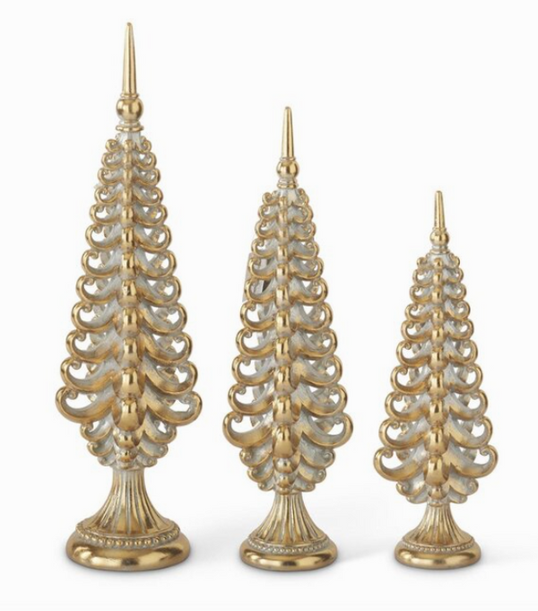 20 Inch Resin Silver & Gold Christmas Tree