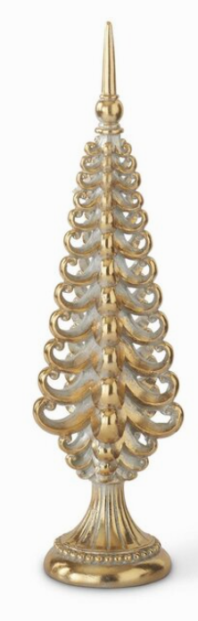 20 Inch Resin Silver & Gold Christmas Tree