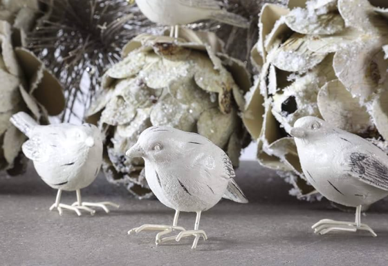 White Sugared Birds - 2 inch