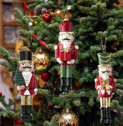 Painted resin nutcracker ornaments, 3 in