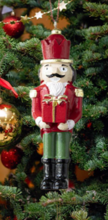 Painted resin nutcracker ornaments, 3 in