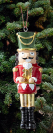 Painted resin nutcracker ornaments, 3 in