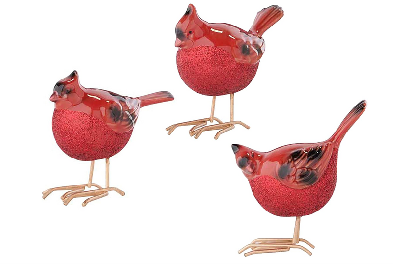 4.5 Inch Red Ceramic Cardinals