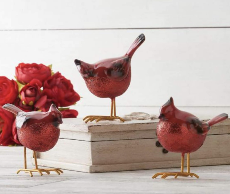 4.5 Inch Red Ceramic Cardinals