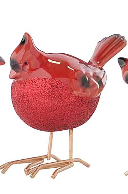 4.5 Inch Red Ceramic Cardinals