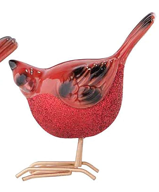 4.5 Inch Red Ceramic Cardinals