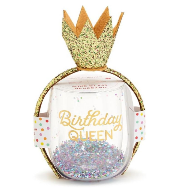 Birthday Stemless Wine Glass & Crown