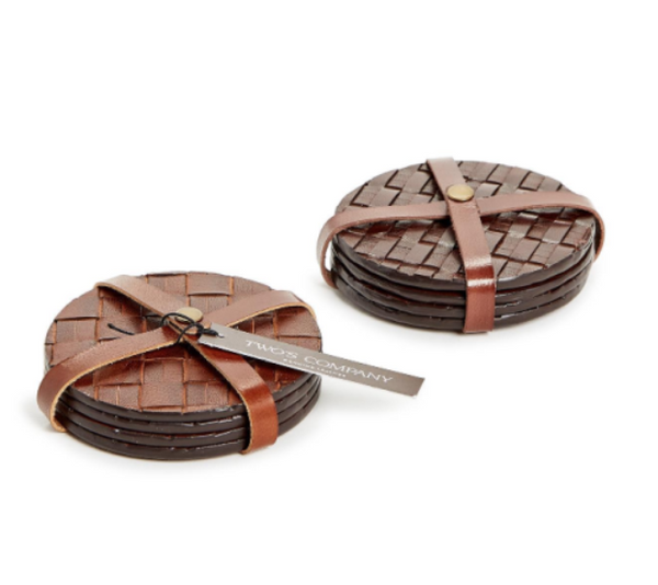 Set of 4 Chestnut Woven Coasters